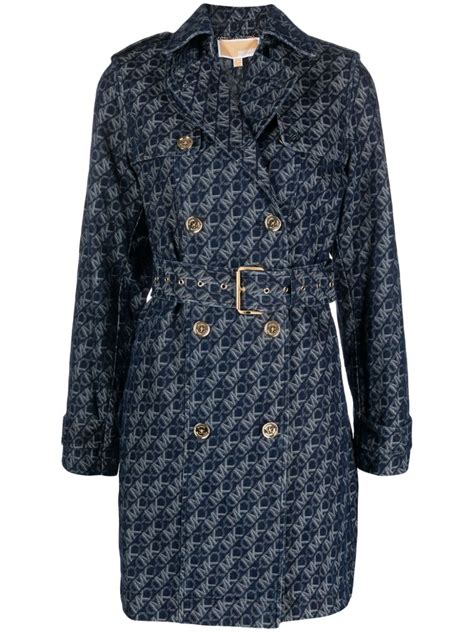 michael kors short trench coat|Michael Kors denim trench coat.